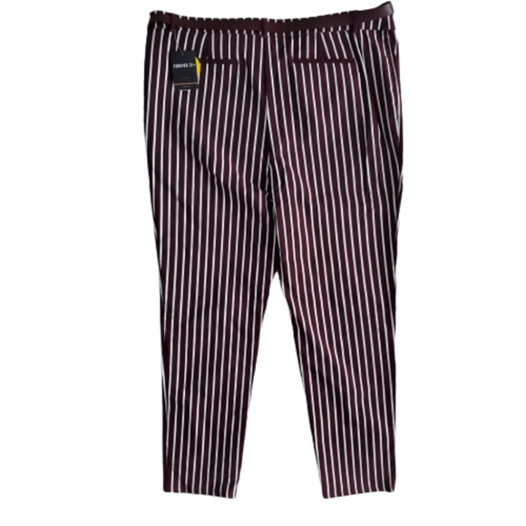 Forever 21 Plus Striped Belted Ankle Pants, 3X - Picture 2 of 8